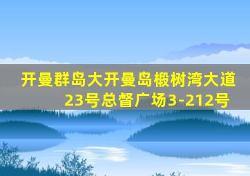 开曼群岛大开曼岛椴树湾大道23号总督广场3-212号