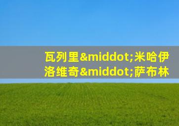 瓦列里·米哈伊洛维奇·萨布林